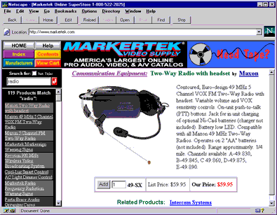 Markertek Online screen shot