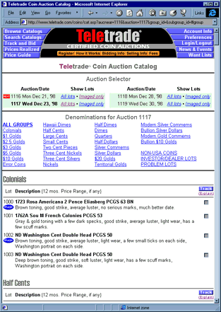 Teletrade Auctions web screen shot